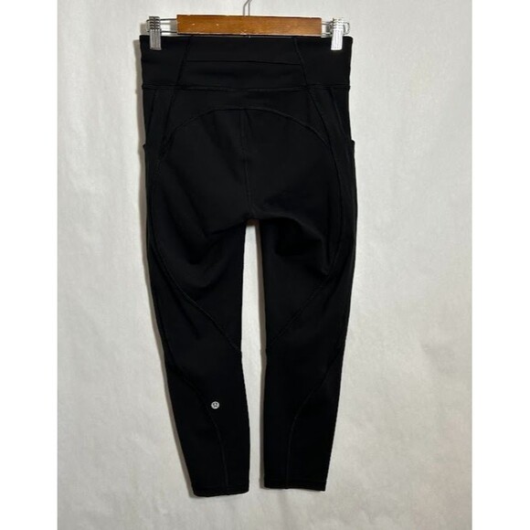 Lululemon Time To Sweat Cropped 23” Leggings 6 Black Pockets High Rise - Picture 3 of 10